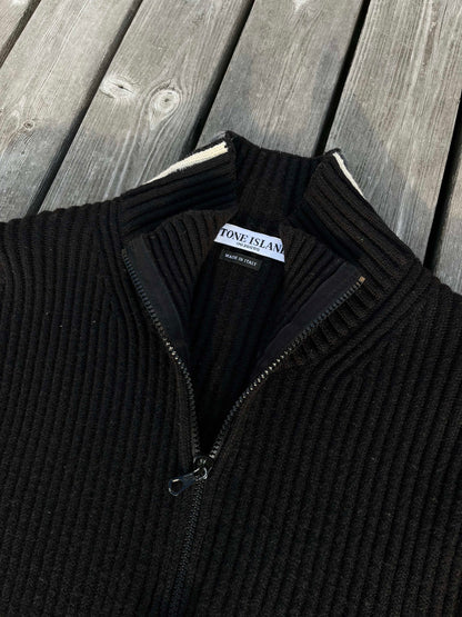 Vintage wool zip-sweater stone island fra 2005 M medium - supersaelger