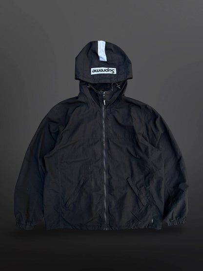 Supreme Sommer Jakke  Sort Black Reflective Logo L Large Brugt Used