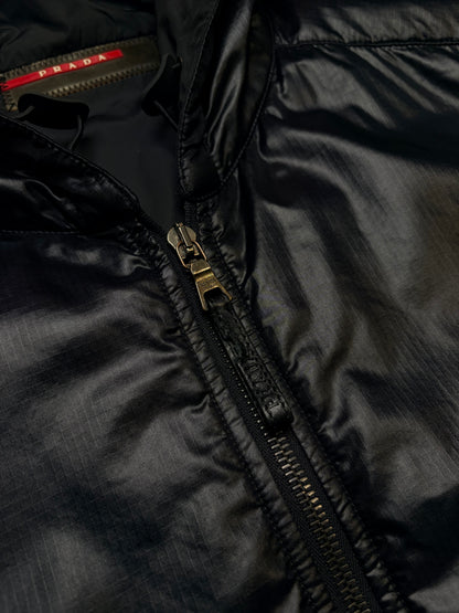 Prada Sport Shiny Ripstop Hooded Jacket – Black – Medium