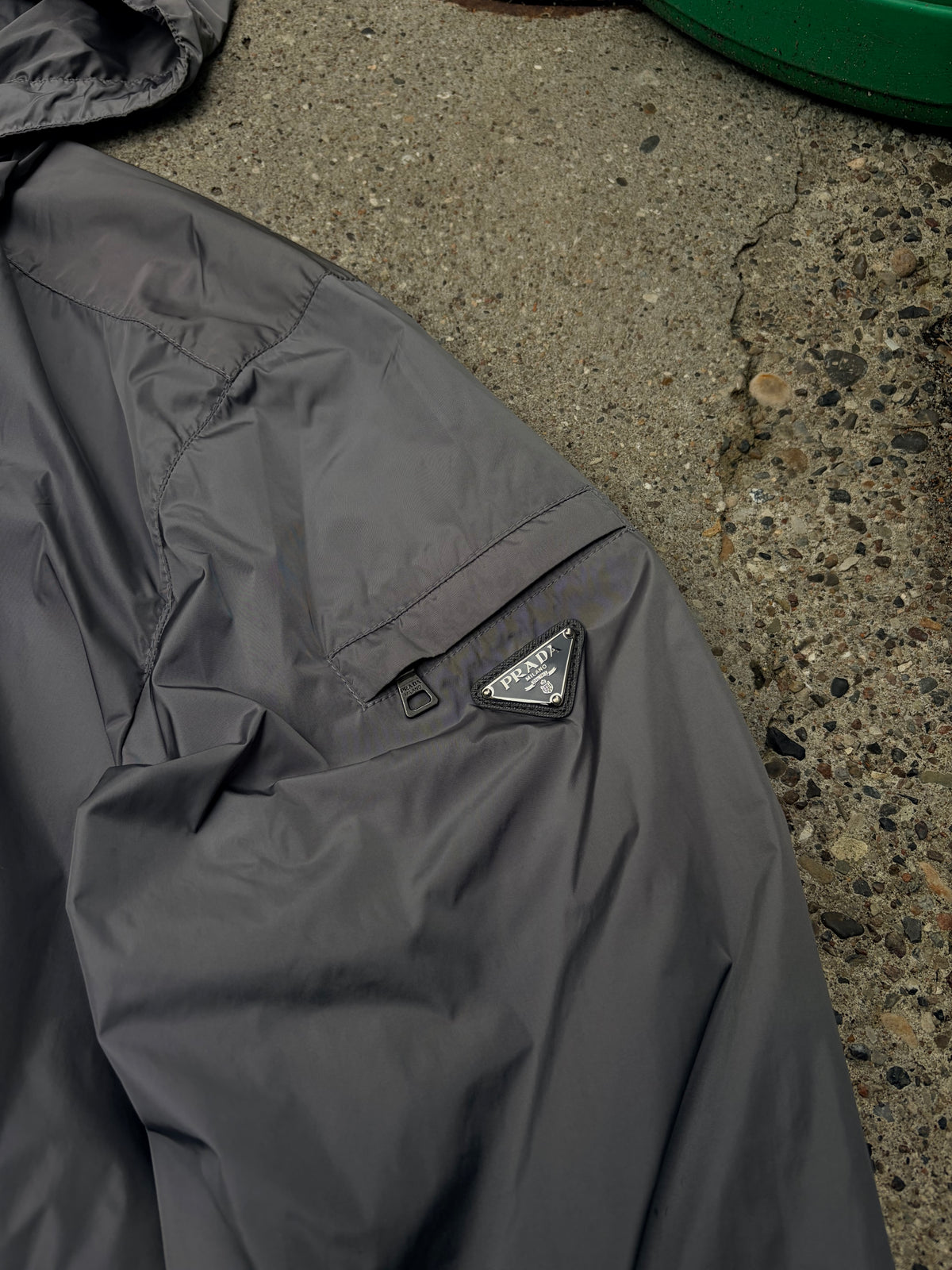 Prada Technical Nylon Windbreaker Jacket – Grey – XL