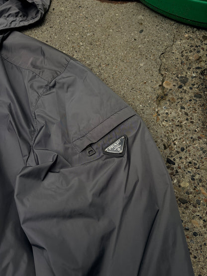 Prada Technical Nylon Windbreaker Jacket – Grey – XL