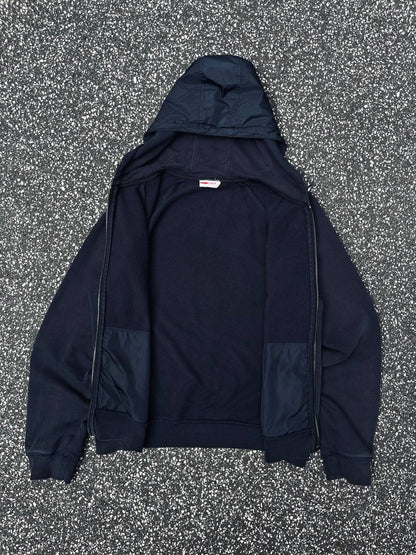 Prada Zip Nylon Hood 2012 Large Navy Vintage Zip Hoodie Zip Up
