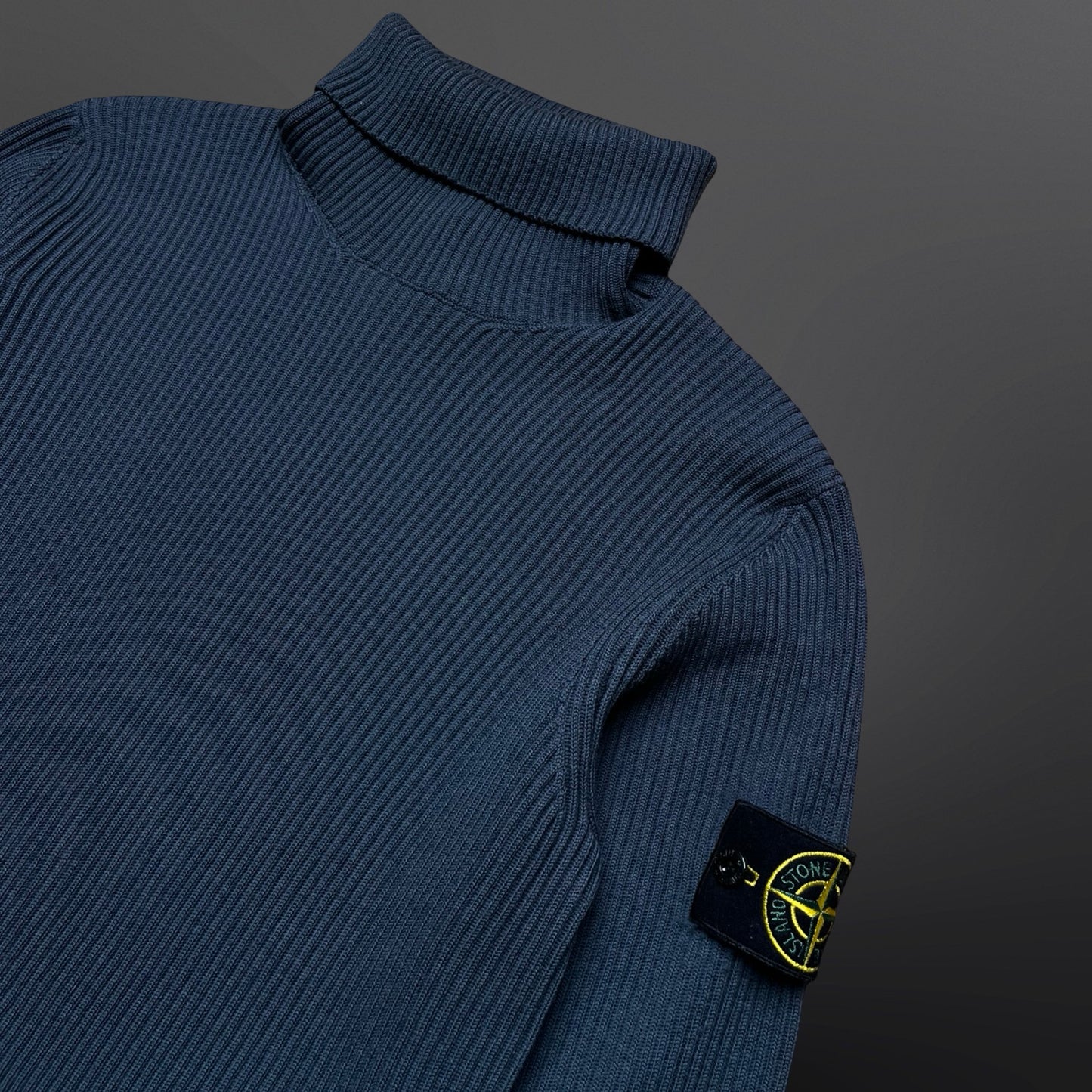 Stone Island Rib Knit Turtleneck – Petroleum S Small