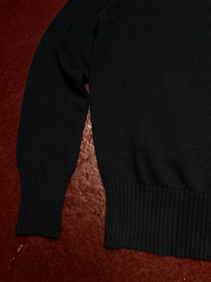 AMI Paris Ami de Coeur Wool Crewneck Sweater – Black – Size S