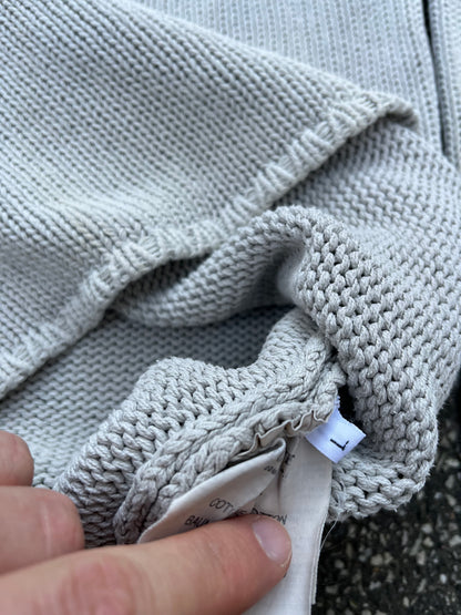 Stone Island Knit Sweater Lys Grå Beige Str. L – Vintage 2000