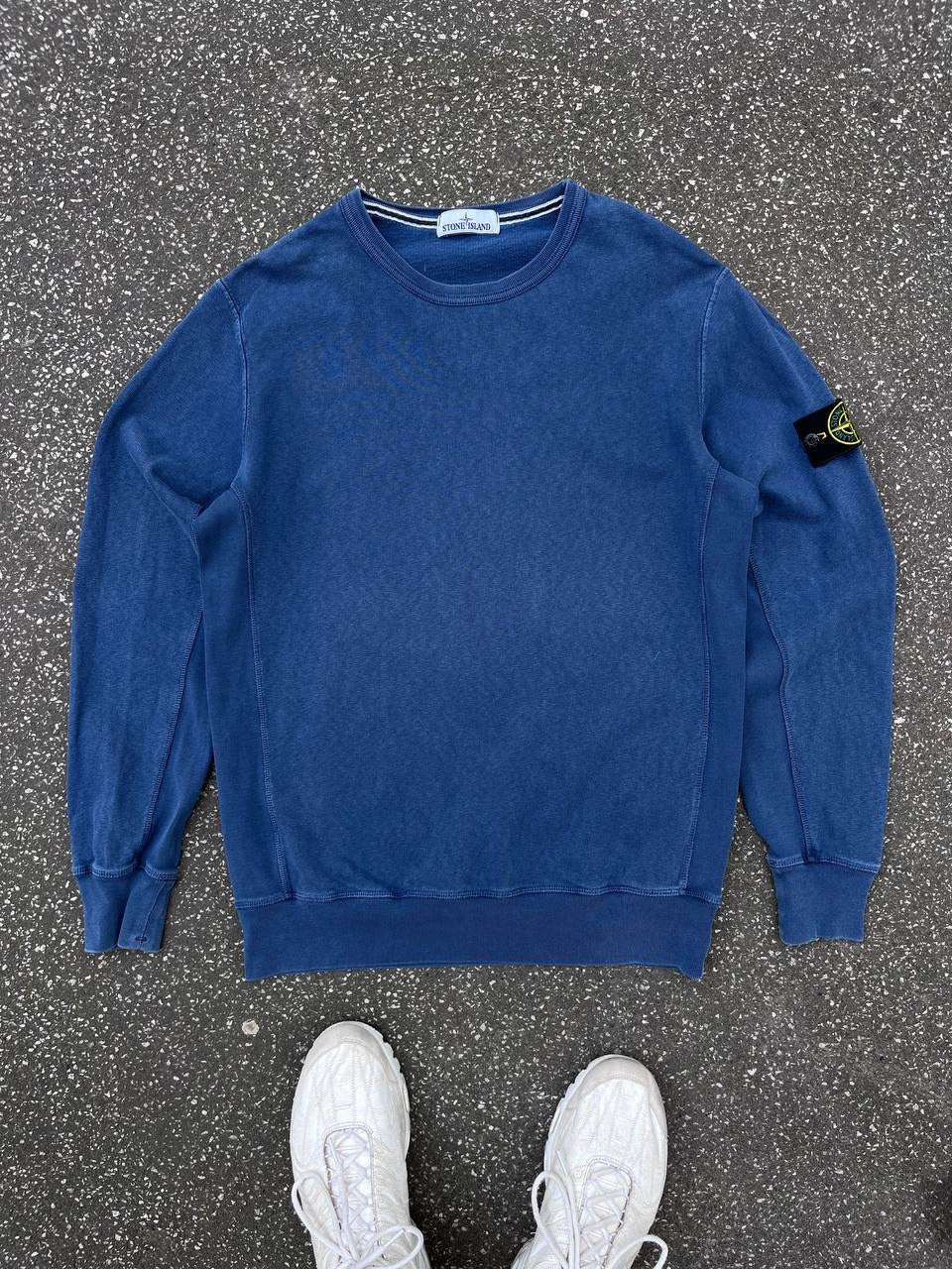 Stone Island Sweatshirt Crew Neck Vintage Fit Navy Marineblå XL Brugt Used