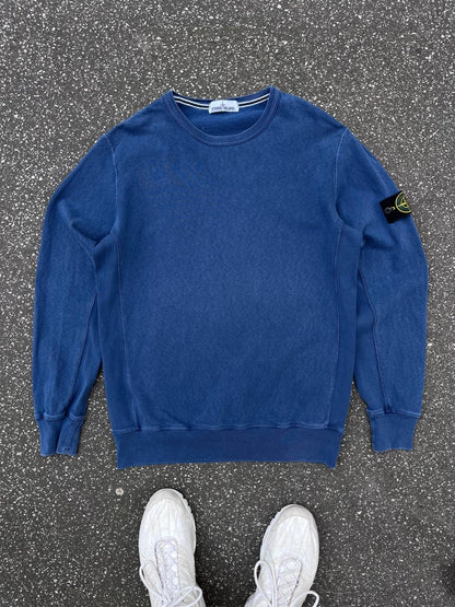 Stone Island Sweatshirt Crew Neck Vintage Fit Navy Marineblå XL Brugt Used