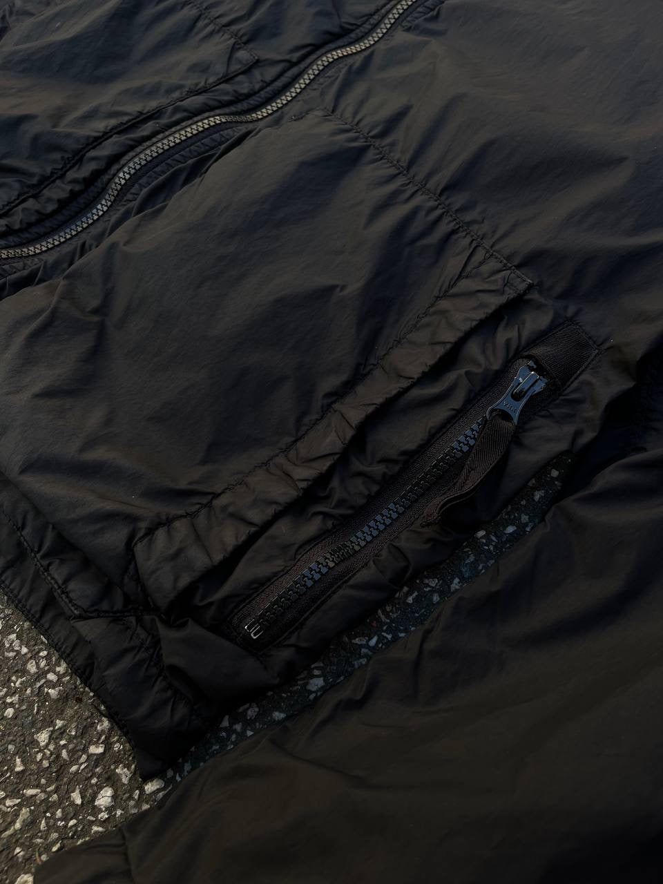 Stone Island Garmen Dyed Crinkle Reps Ny Jakke Sommerjakke i Sort S Small Brugt Used