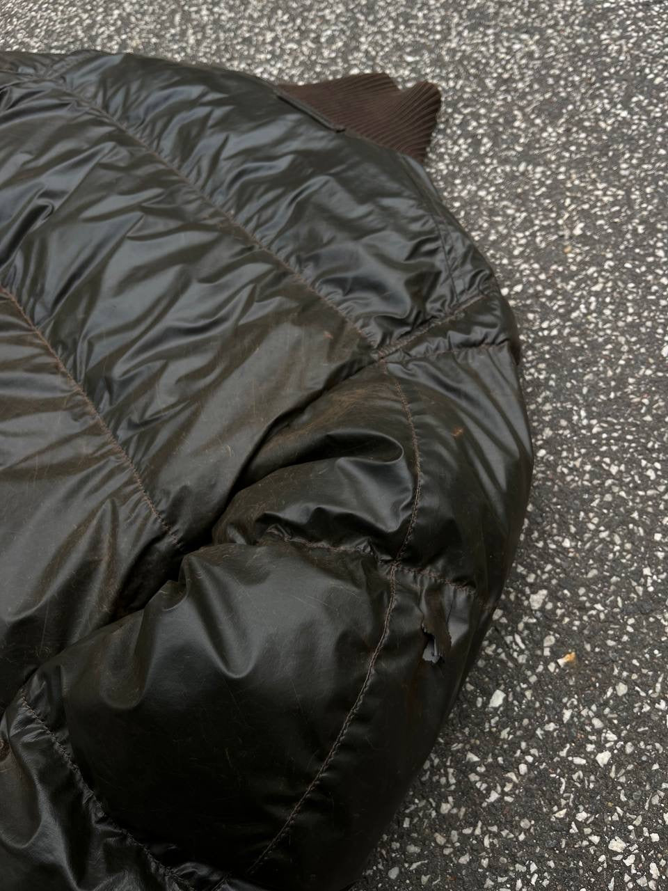Prada Puffer Dunjakke Black Label Vintage Jacket Brun Str.50 M-L