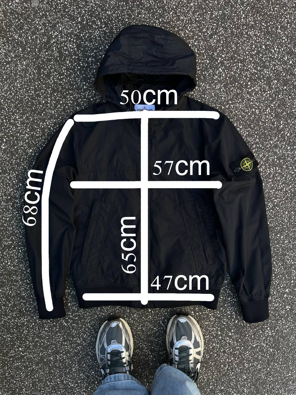 Stone Island Micro Reps Jakke Sommerjakke Vindjakke i Sort Large