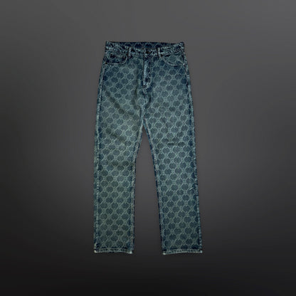 Daily Paper Monogram Denim Jeans – Blå – Str. M Medium
