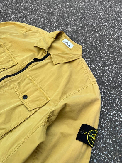 Stone Island Overshirt Sennepgul Skjorte Sommer Jakke Overgangsjakke XL Brugt Used