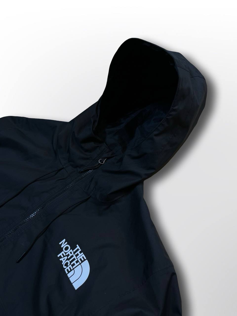 Regnjakke Skaljakke Vindjakke brugt jakke fra The North Face i Sort L large Gore tex Hyvent Dryvent Membran