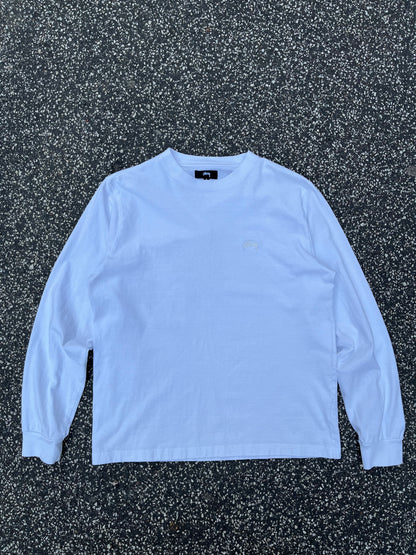 Stüssy Longsleeve Sweatshirt Hvid, Str. S