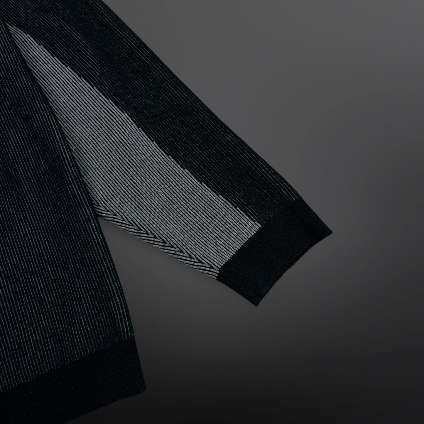 Supreme Full Zip Sweater – Black/Grey Str. L
