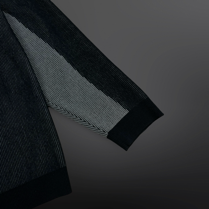 Supreme Full Zip Sweater – Black/Grey Str. L