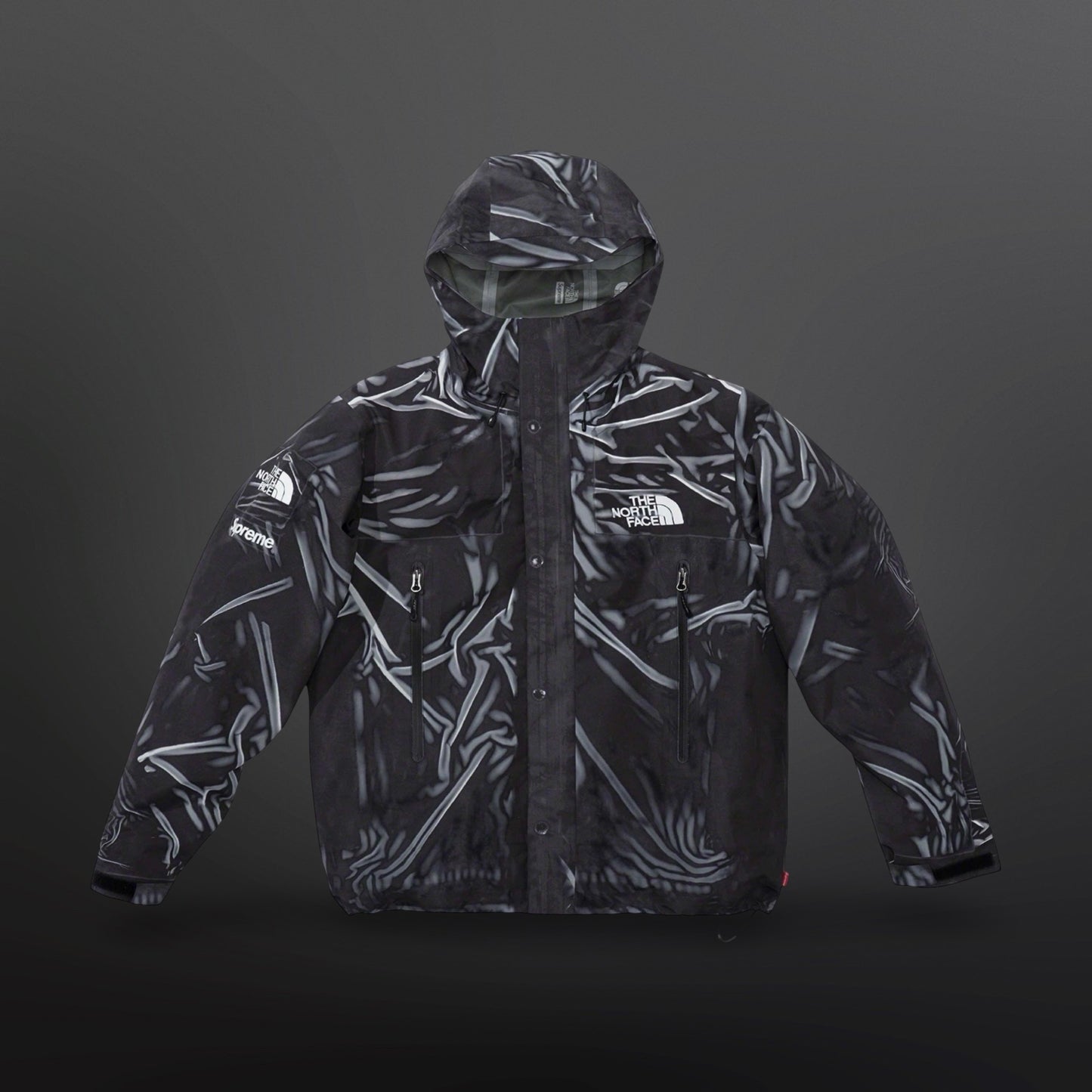 The North Face X Supreme Skaljakke Regnjakke Windbreaker L Large Sort Grå