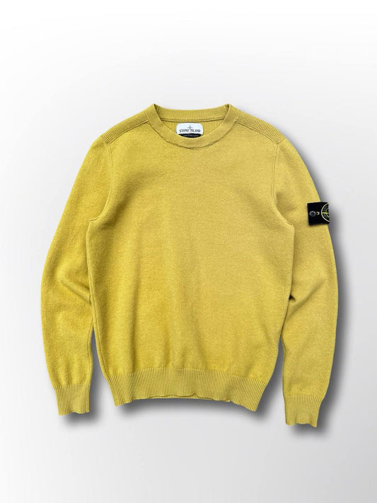 “Brugt Strik trøje fra Stone Island Sweater i uld S small i gul 7115591A1”