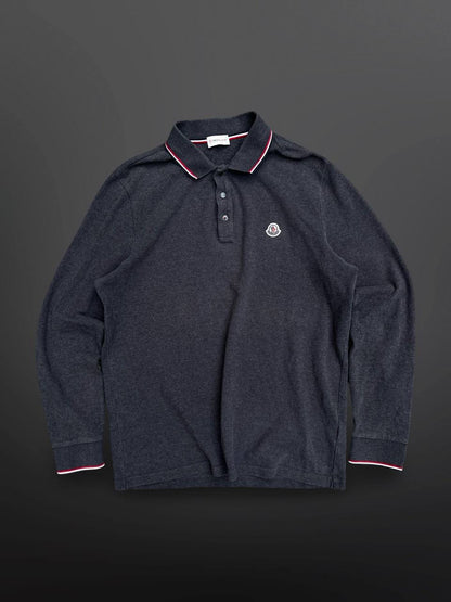 Moncler Polo Trøje Sweatshirt XL Grå Grey MAGLIA POLO MANICA LUNGA 
