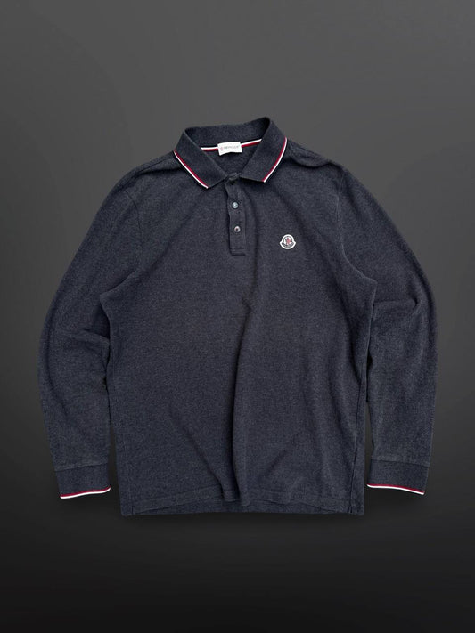 Moncler Polo Trøje Sweatshirt XL Grå Grey MAGLIA POLO MANICA LUNGA 