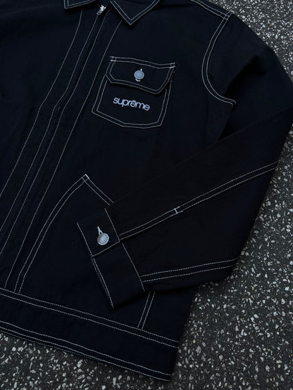 Supreme Canvas Work Jacket Sort, Str. M Sort Black Brand New