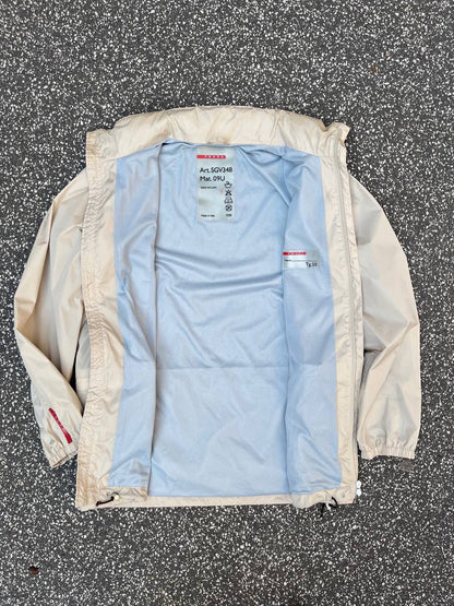 Prada 2-in-1 Jakke og Taske i Beige Creme L Large Str.50 Vintage
