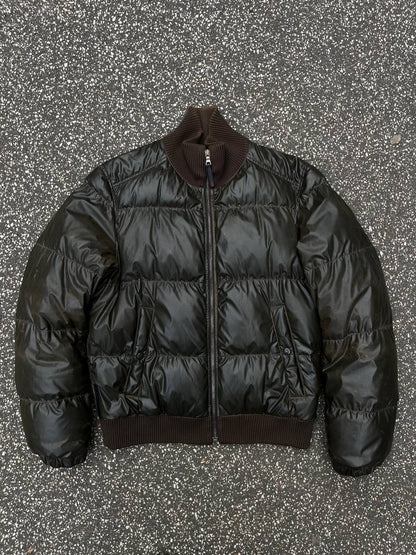 Prada Puffer Dunjakke Black Label Vintage Jacket Brun Str.50 M-L
