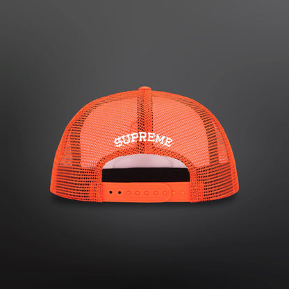 Supreme Trucker Cap – White / Neon Orange