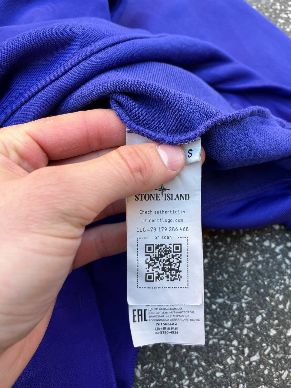 Stone Island Marina Sweatshirt i Navy Small Brugt Som ny