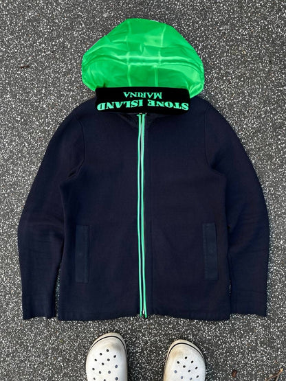 Stone Island Marina Night Glow Jacket Jakke Selvlysende Lumina XL i Navy Mørkeblå Brugt Used