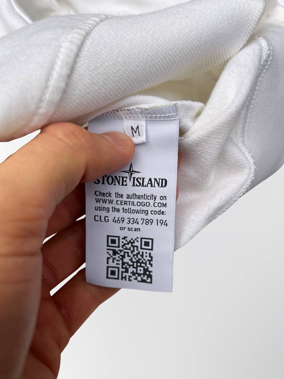 Stone Island Pullover Quarter Zip Hvid Brugt Medium Herre