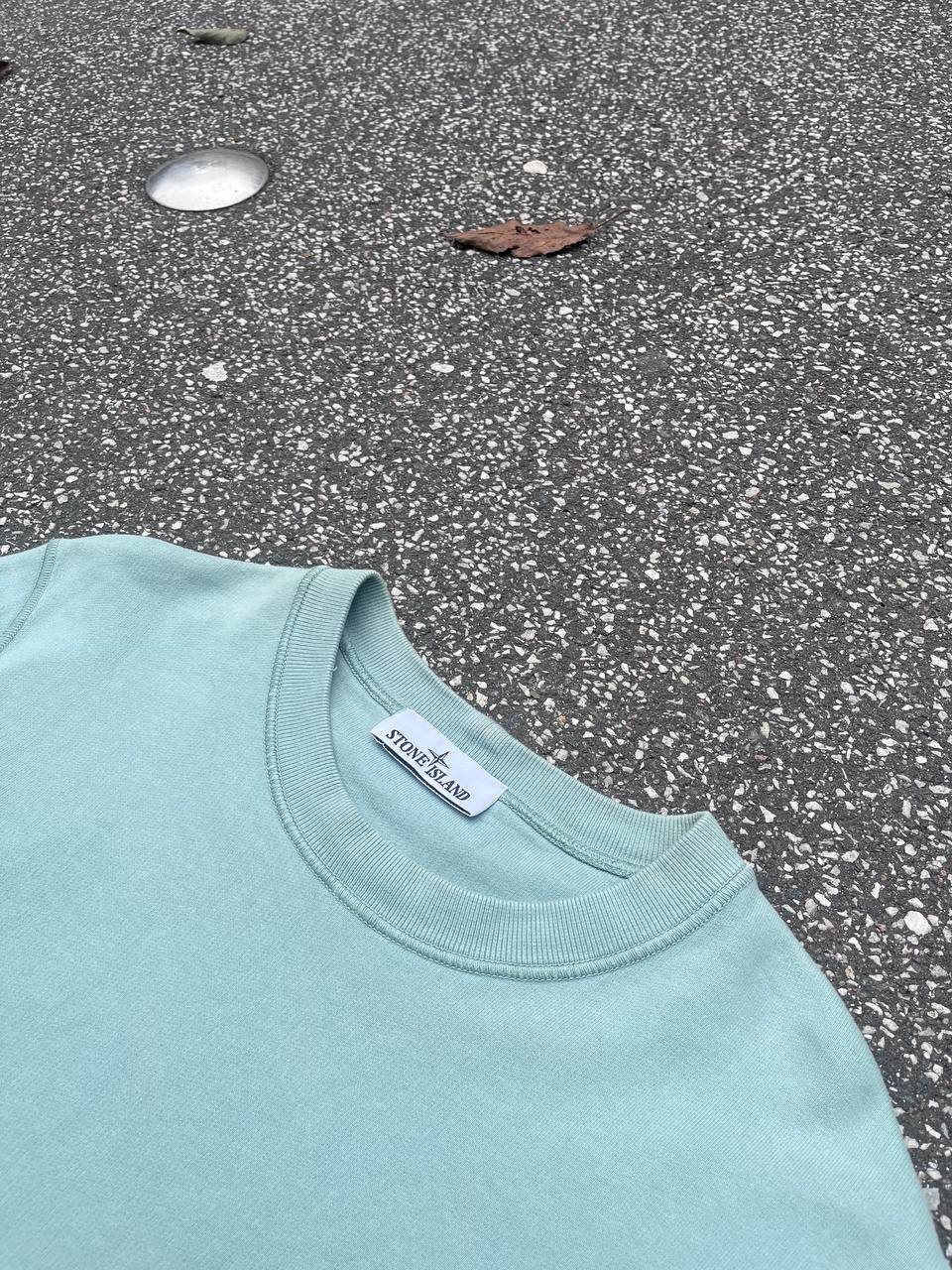 Brugt Stone Island Sweatshirt sweater i god stand i L large turkis farve 771563020 Grøn green