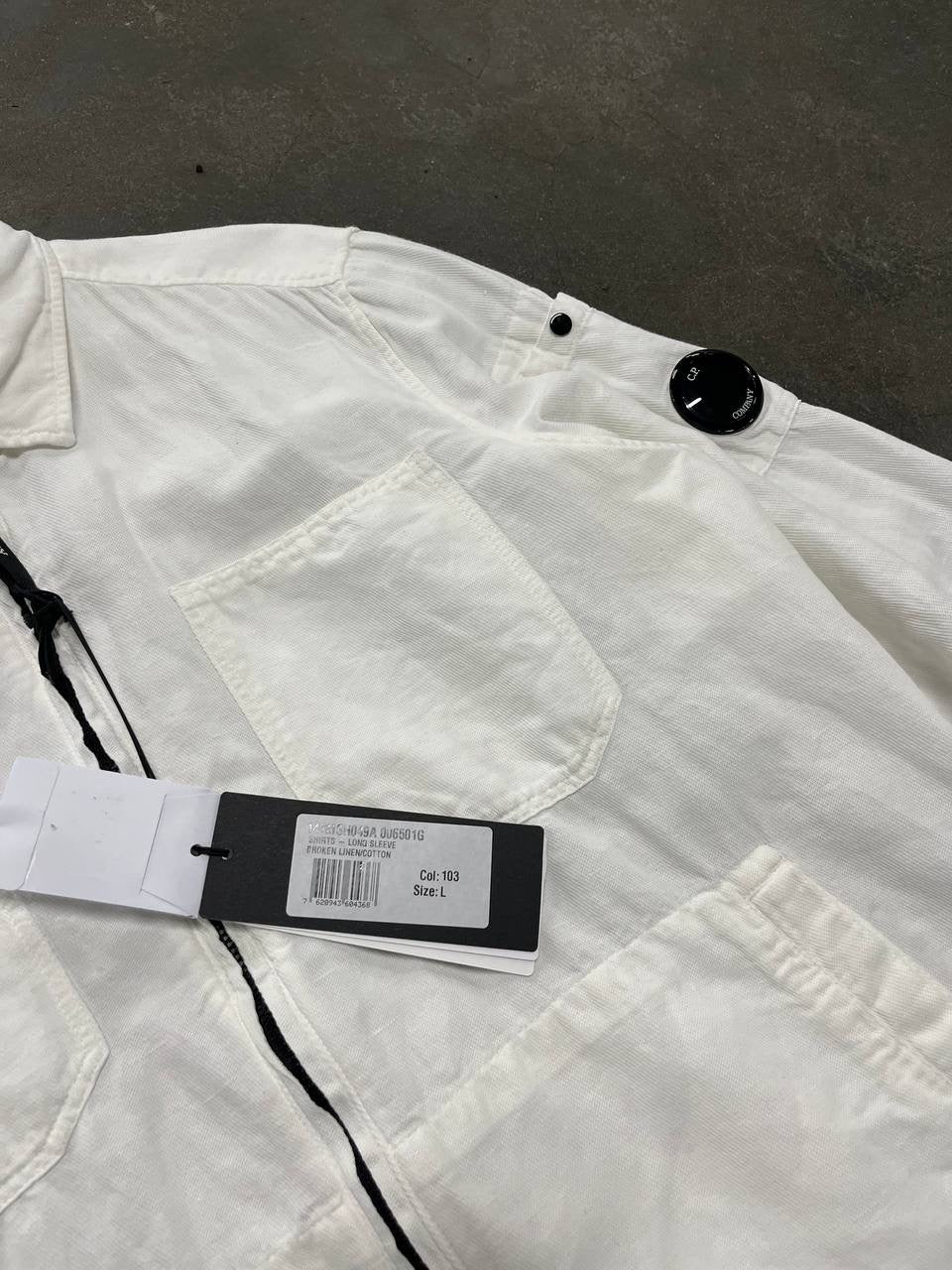 C.P.Company Overshirt Large Hvid Brugt som ny