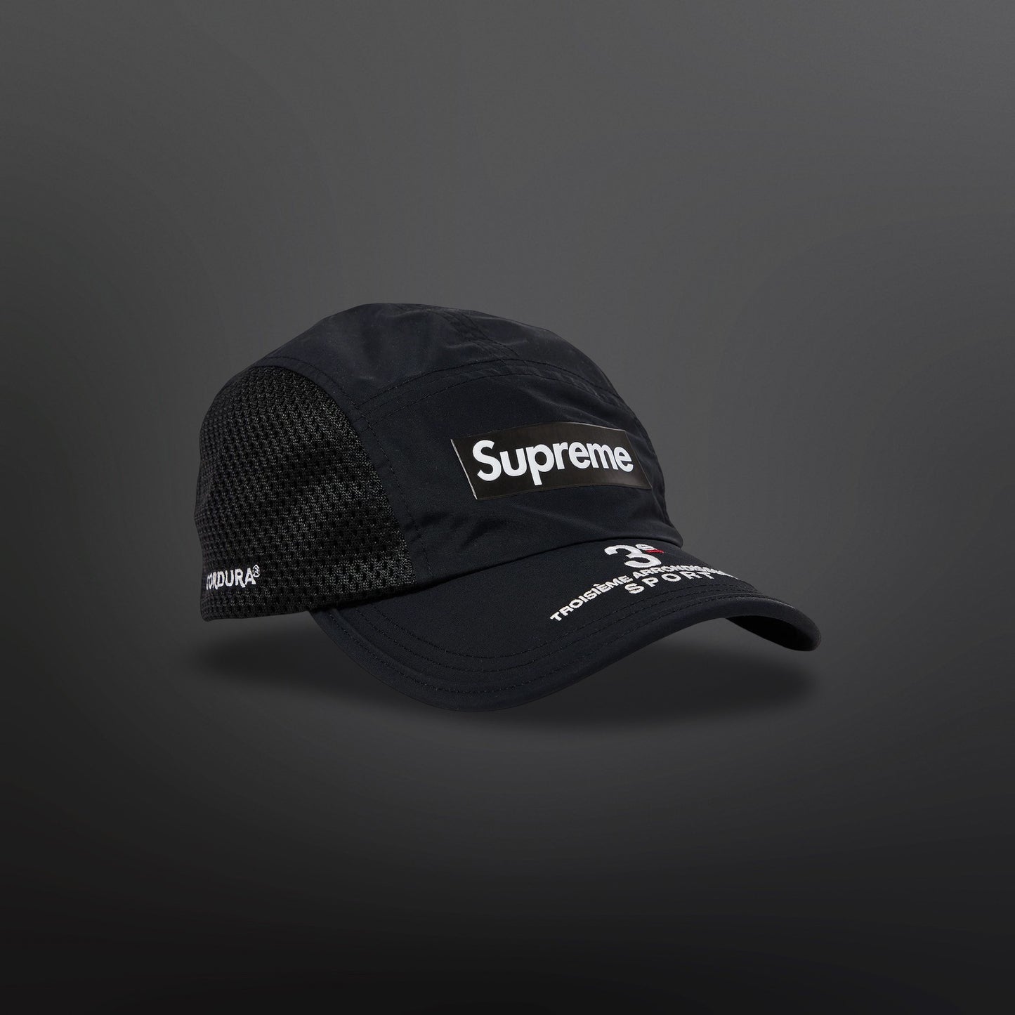 Supreme Mesh Side Panel Camp Cap Black