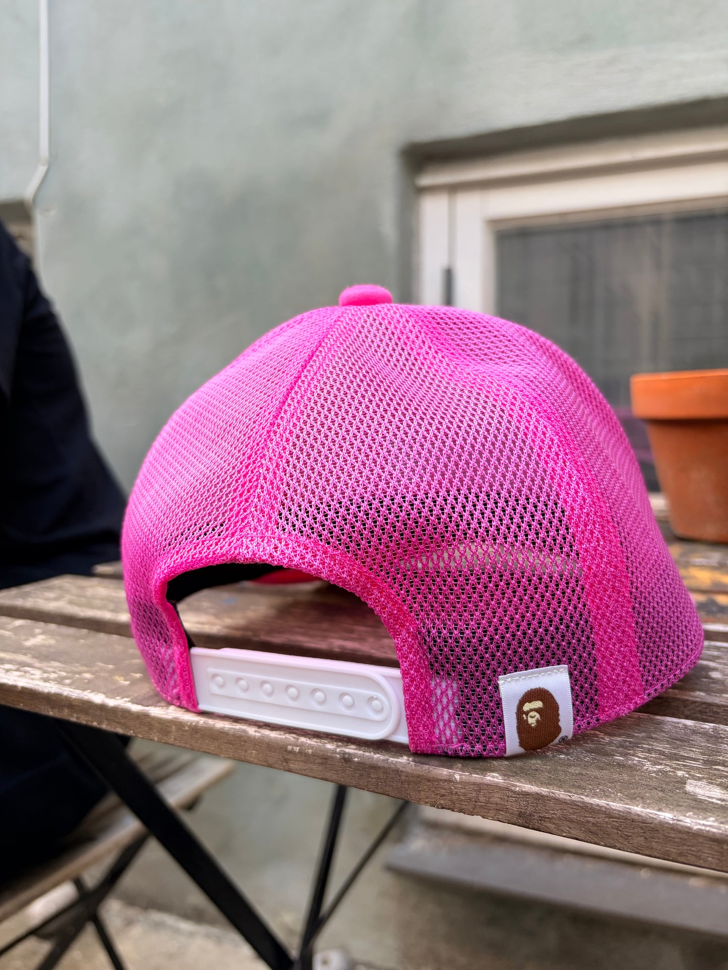 Stüssy x BAPE Pink Camo Trucker Cap