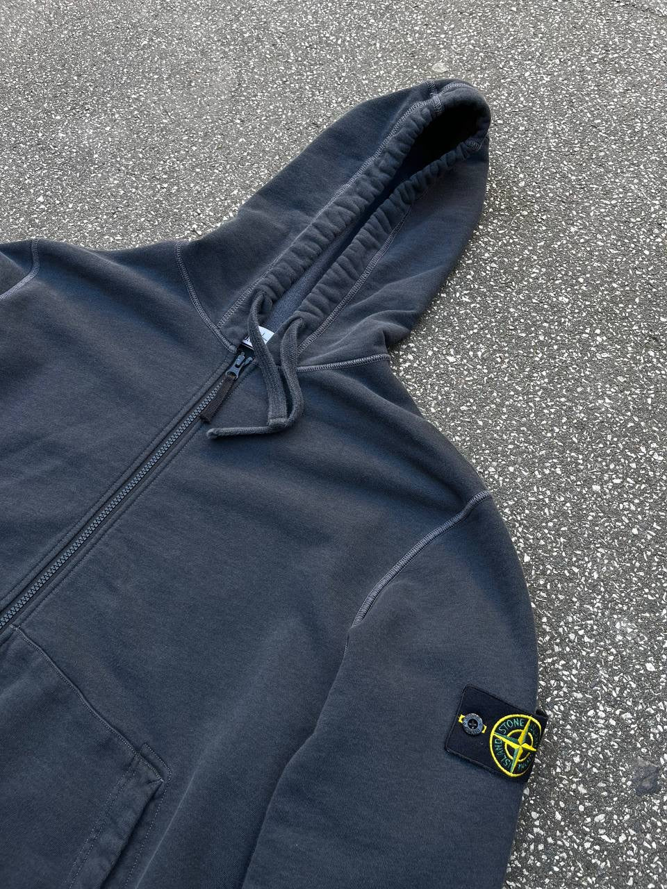 Stone Island Zip up Hoodie Hættetrøje i XXL Mørkegrå