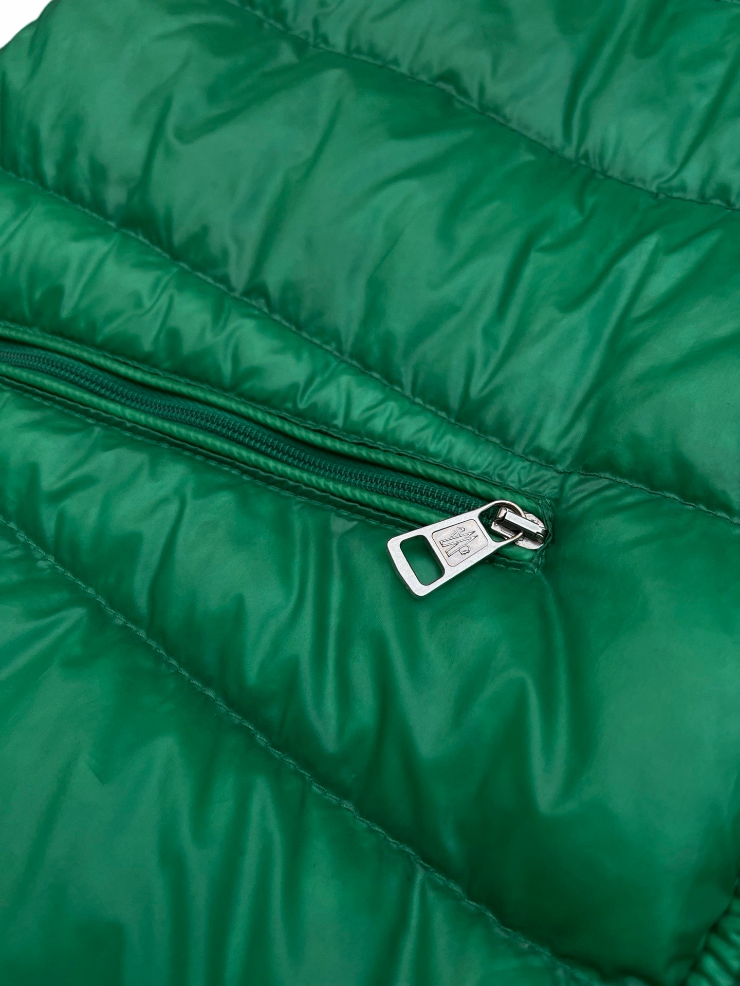 Brugt Used Moncler Vest Dunvest i Grøn Størrelse 4 L herre mænd i God Stand