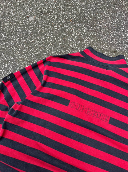 Supreme X Stone Island Quarter Zip Long Sleeve Top L Large Rød Sort