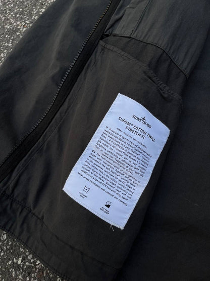 Stone Island Jakke Supima Cotton Twill Stretch TC L Large Grå Grey Jacket Brugt Used
