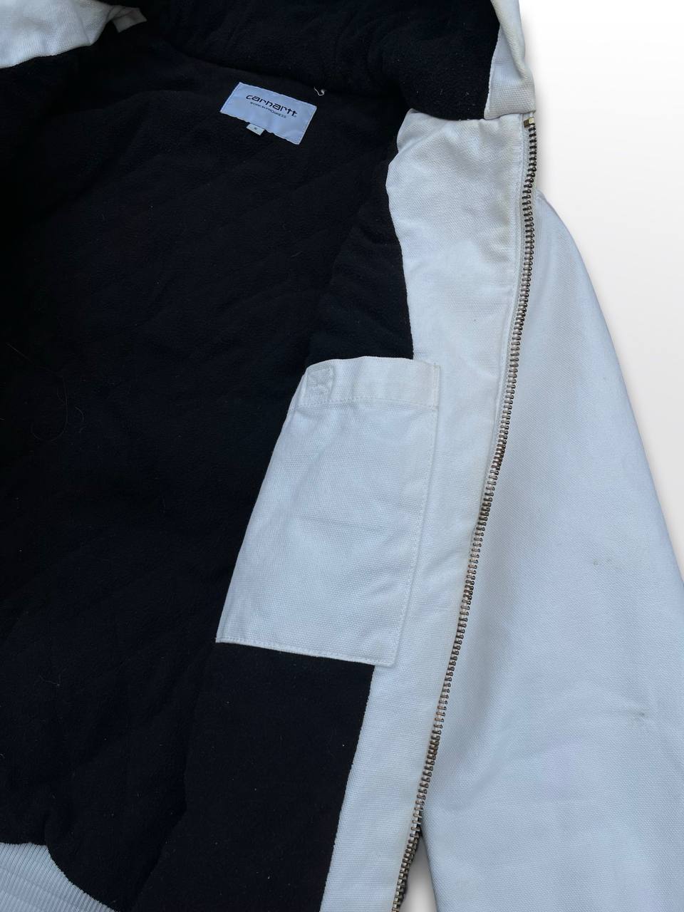Brugt Used Carhartt Active Vinter Jacket Carhartt WIP i Hvid Farve S Small herre med Fleece 3M Insulation