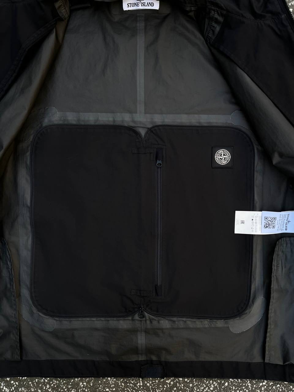 Stone Island Regnjakke Gore-Tex  Paclite L Large Sort