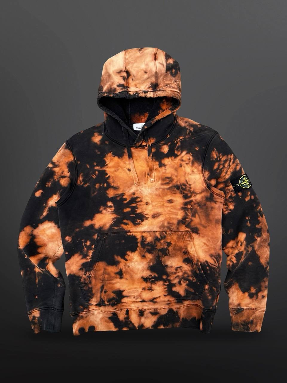 Stone Island Off Dyed Treatment Hættetrøje Hoodie i L Brugt Used