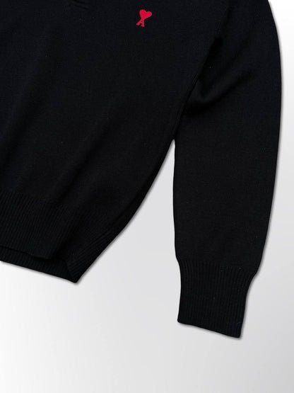 Ami Paris Cardigan Trøje i Uld sort Small herre Brugt