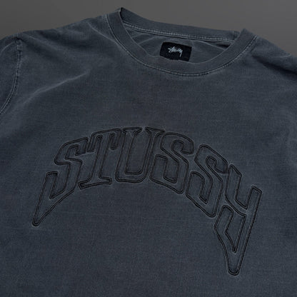 Stüssy Distressed Logo Longsleeve – Grey (Large)