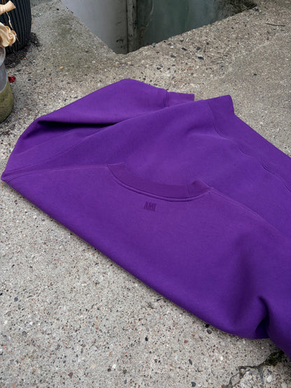 AMI Paris Tonal Ami de Cœur Sweatshirt – Purple – Large