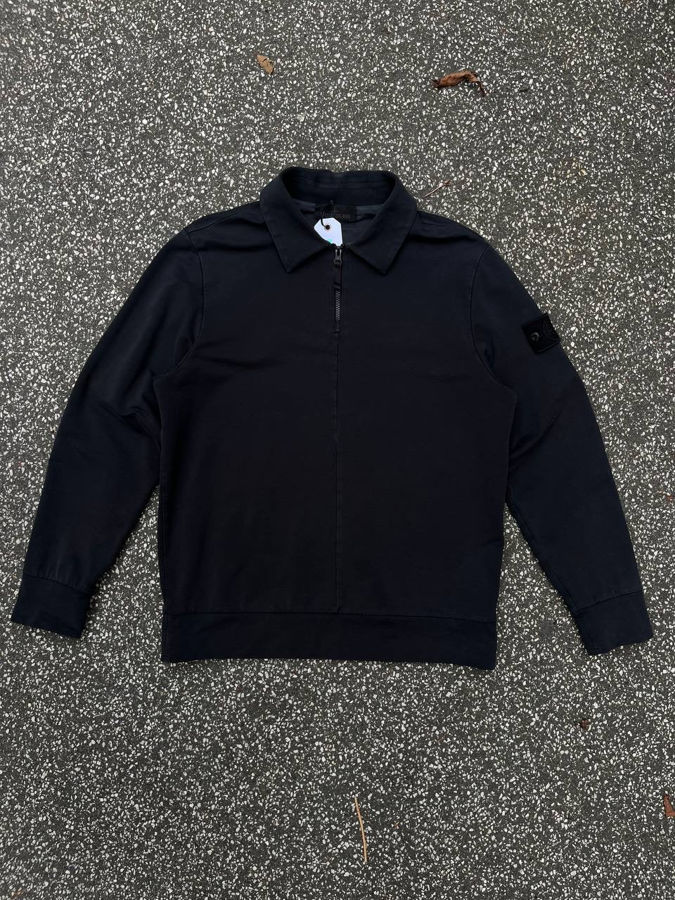 Stone Island Ghost 629F3 Quarter Zip Sweatshirt Sort Black M Medium
