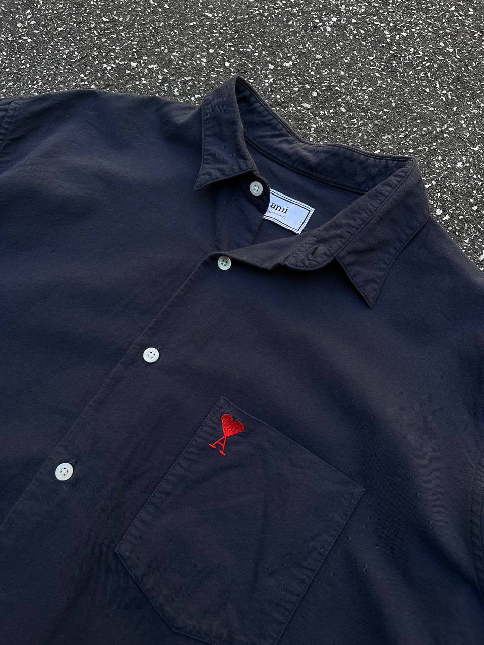 Ami Paris Alexandre Mattiussi Skjorte Navy M Medium Brugt Used