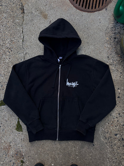 Stüssy Zip Hoodie – Sort – Str. Small / Fitter Medium