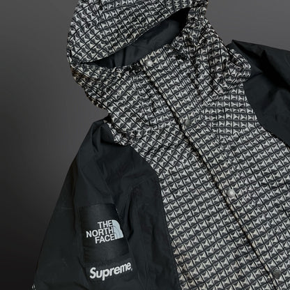 Supreme x The North Face Metallic Mountain Parka – Sort Sølv – Str. L Large