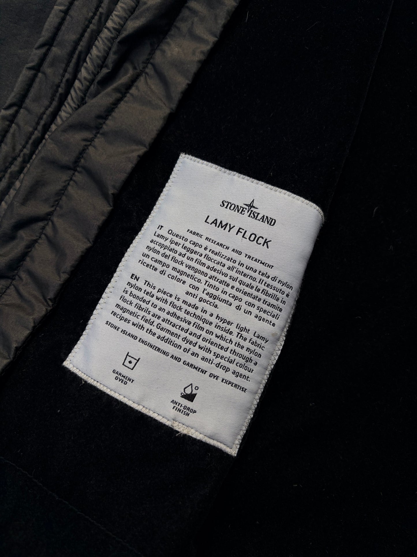 Stone Island Lamy Flock Hooded Jacket – Black – Size S
